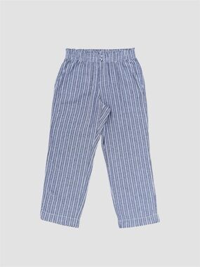 Briggs Gray & White Striped Wide-Leg Linen Blend High-Rise Pants ~ Women’s L